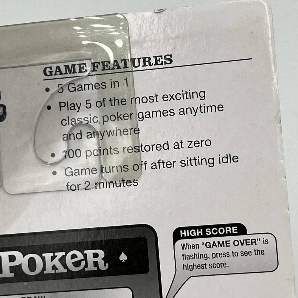 RecZone Electronic Handheld 5 in 1 Poker Game CP2076 Brand New Sealed -Works!